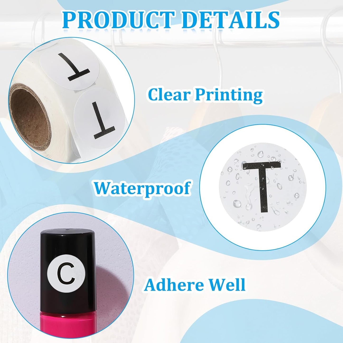 PATIKIL 1" Letter t Stickers, 4 Rolls Self-Adhesive Alphabet Round Circle Dots Labels for Organization Storage Inventory Boxes Scrapbook Craft 2000 Pcs Total