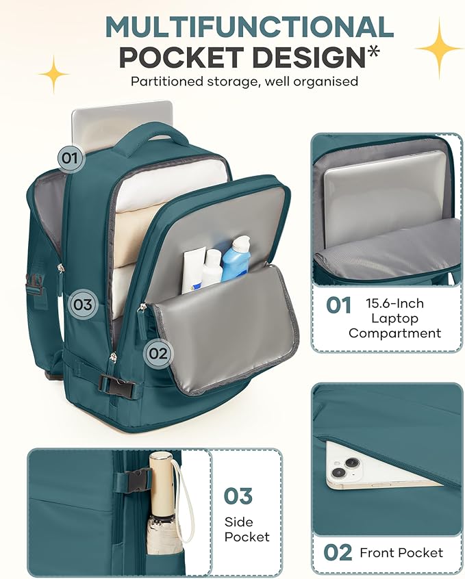 Travel Backpack For Women Men Airline Approved Carry On Backpack Flight Approved Waterproof Sports Luggage Backpack Casual Daypack Small Hiking Backpack