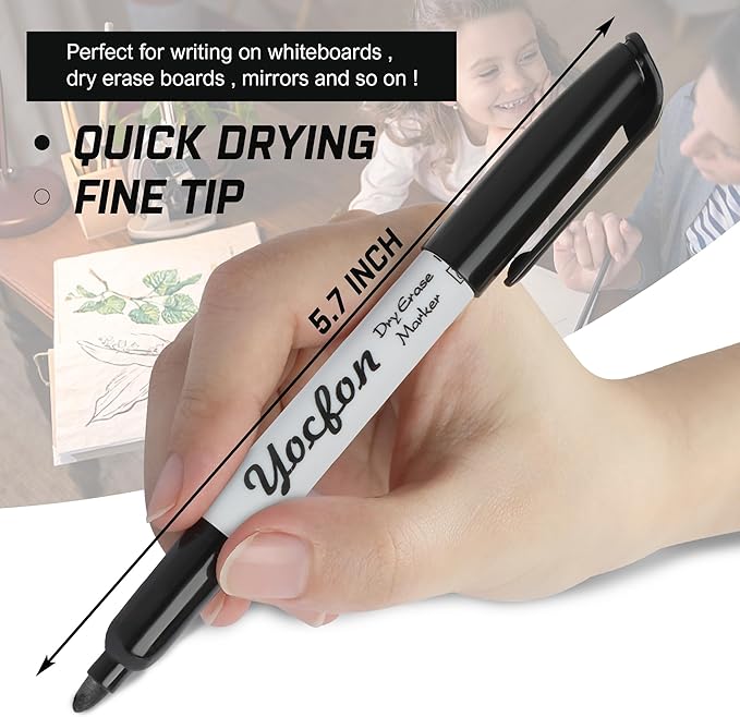 Dry Erase Markers 148 Pack, Bulk Black Whiteboard Markers With Fine Tip, Low Odor Dry Erase Markers for School Office Home