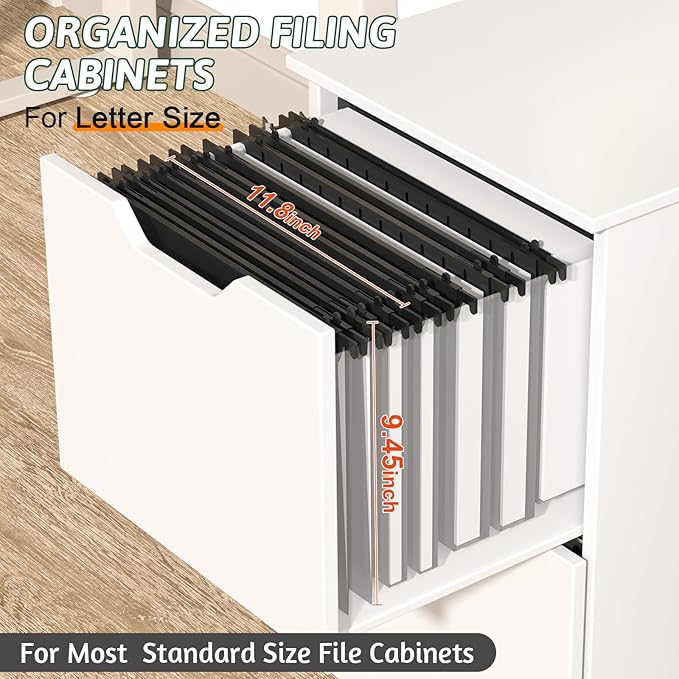 Plastic Hanging File Folder Letter Size,12 Pack Reinforced Heavy Duty Hanging Folders,Sturdy File Cabinet Folders,Black Hanging File Folders with Tabs,Hanging Folders for Filing Cabinet