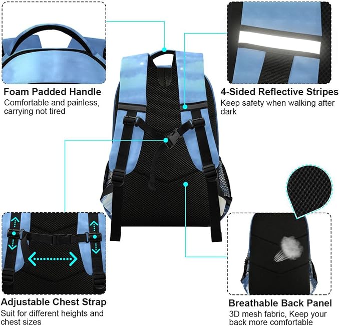 Wolf Backpack for Boys Elementary School Bag Kids Girls Bookbag Travel Rucksack