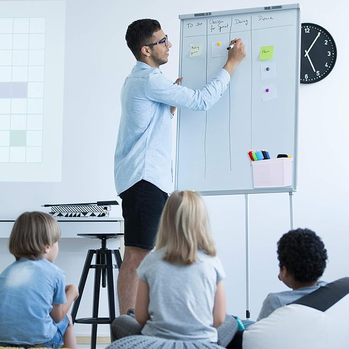 Boao Magnetic Dry Erase Marker Holder 10 Pcs Colorful Magnetic Markers Set with Eraser Whiteboard Plastic Pen Cup for Back to School Classroom Organization Supplies Refrigerator Accessories(Stylish)