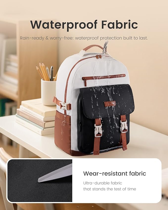 LOVEVOOK School Backpack for Teen Girls，Casual School Backpack 14-18 Teenage 15.6 Inch Laptop Bookbag, Cute Big Student Laptop Backpack for College Women Middle High School Travel Daypack