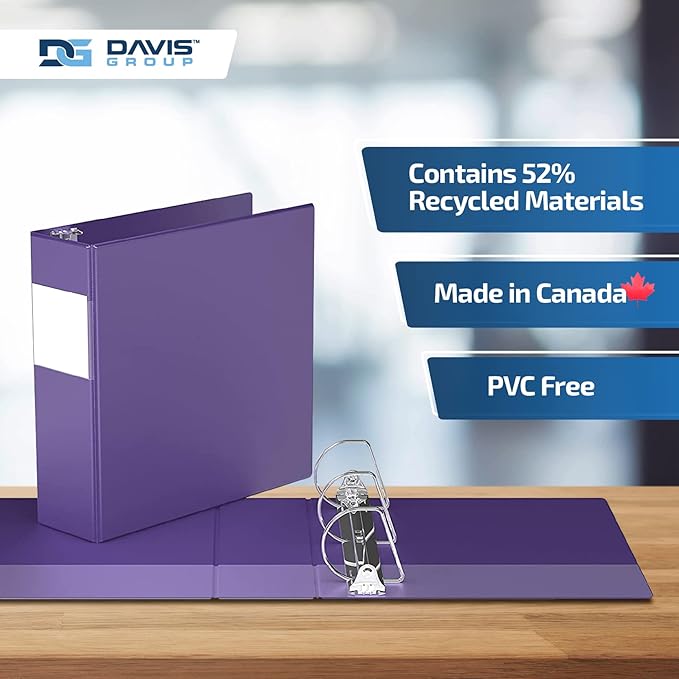 Premium Economy 6-Pack 3-Ring Binders for School or Office, D-Ring Binders, 3 Inch, Purple