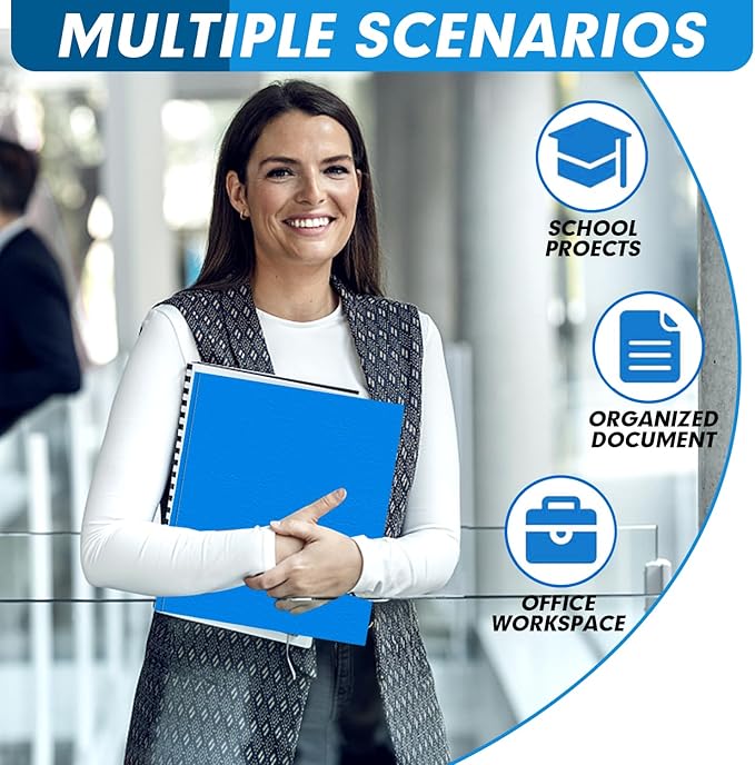 Two Pocket Folders, RAZCC 100 Pack Two Pocket with Prongs, 3 Prong Folders Fit Letter Size Paper, Pocket Paper File Folders for School Office Home Business, Assorted 5 Colors