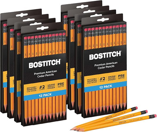 Bostitch Premium American Cedar Pencils, 96 Count