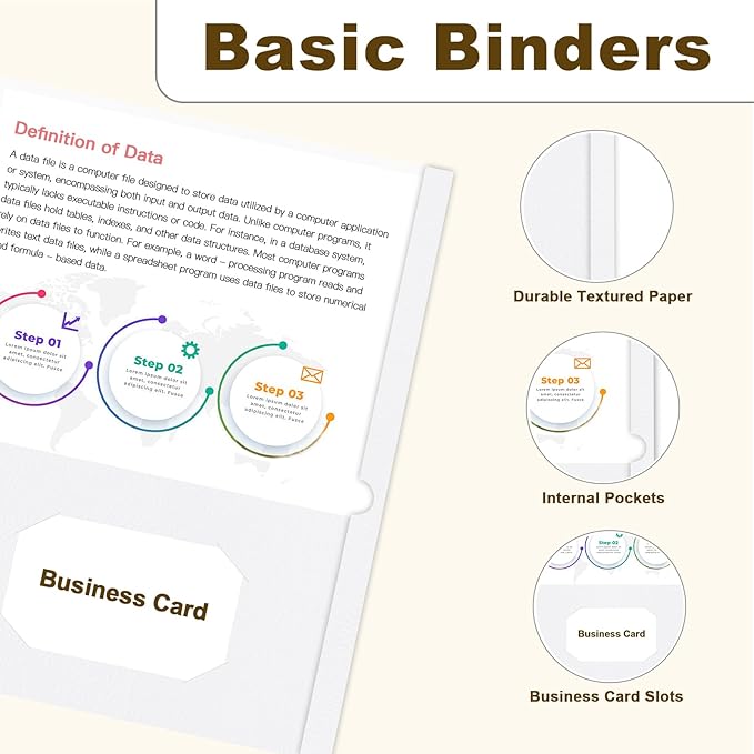 Folders with Pockets, LAYZZ 30 Pack Paper Pocket Folders, 2 Pocket Folders Fits Letter Size Paper, for School Office and Home (White)