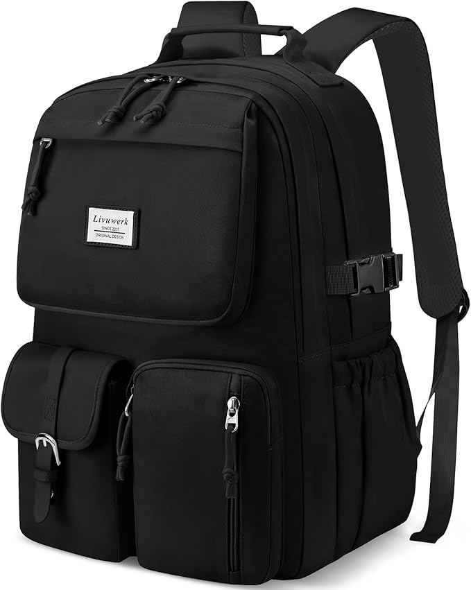 School Laptop Backpack for Girls Bookbag: Large Capacity Elementary Middle High School Book Bag 17.3 Inch Casual College Backpacks Waterproof Travel Back Pack Student Bookbags for Teen Kids Boys Women