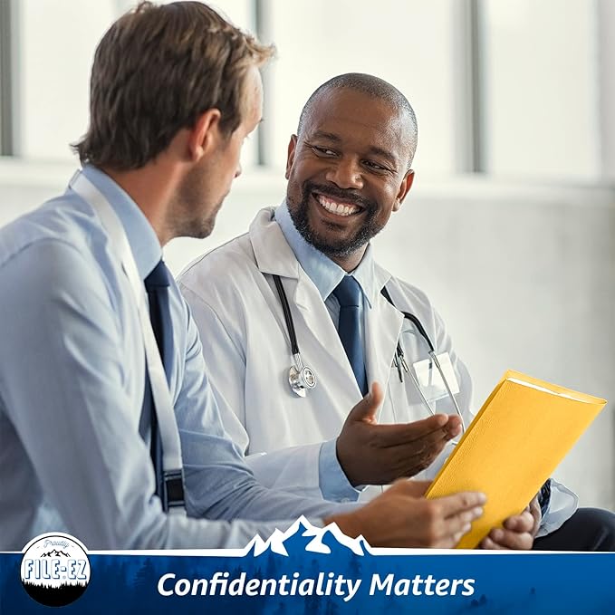 FILE-EZ Two-Pocket Folders, Yellow, 25-Pack, Textured Paper, Letter Size (EZ-32570)