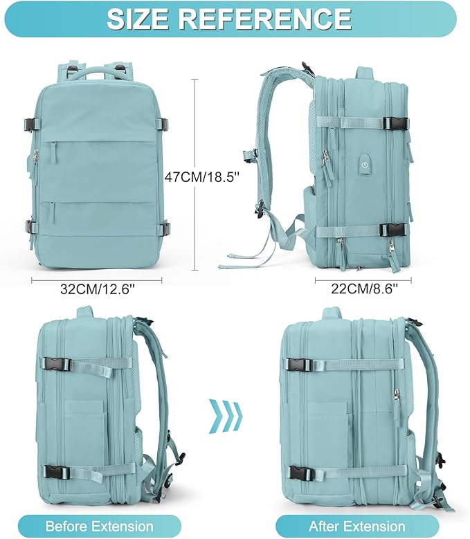 Casual Backpack Traveling Backpack, A-blue, Expandable, Travel Backpacks