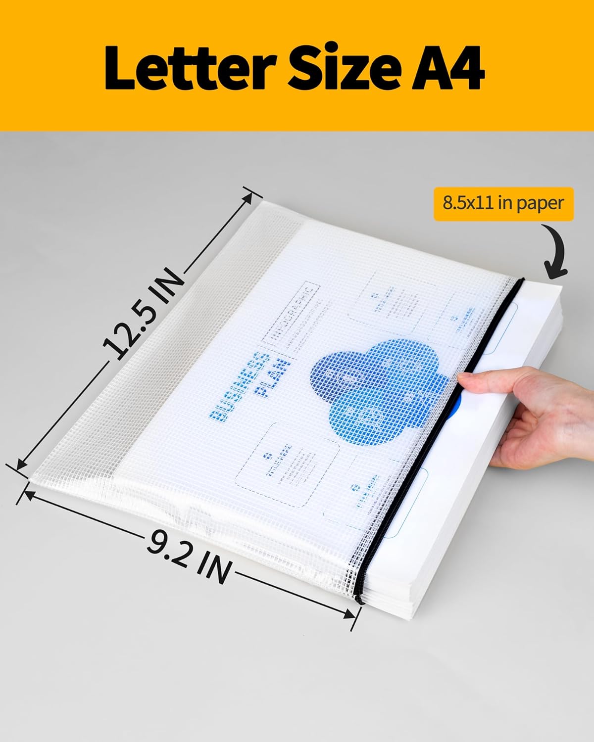 SUNEE Mesh Zipper Pouch 9.2x12.5 in (Black, 24 Packs),Extra Large Water-Resistant Zip Bag for School Office Supplies, Puzzles & Games Organizing Storage