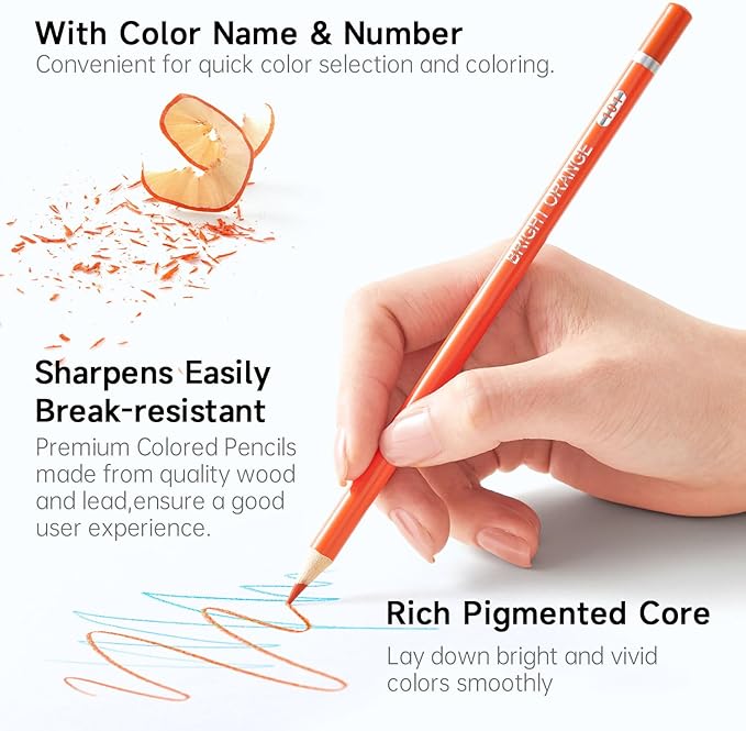 Shuttle Art 180 Colored Pencils, Soft Core Coloring Pencils Set with 4 Sharpeners, Professional Color Pencils for Artists Kids Adults Coloring Sketching and Drawing