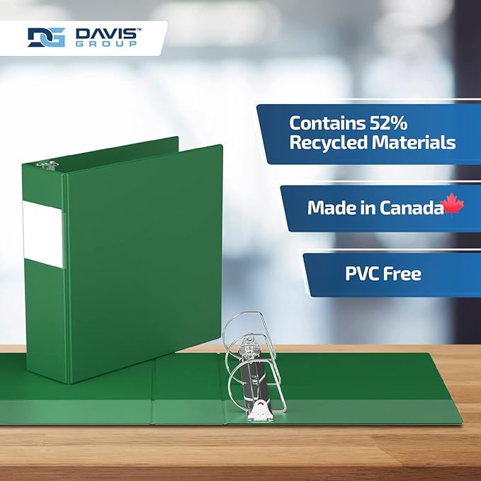 Premium Economy 6-Pack 3-Ring Binders for School or Office, D-Ring Binders, 3 Inch, Green