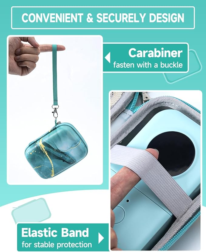 Phomemo D30 D35 Label Maker Case, Storage Bag Compatible with NELKO P21/NIIMBOT D11/JADENS D110/SUPVAN E10 Label Printer, Fits for Mini Labels Sticker Machine, Box Only - Green