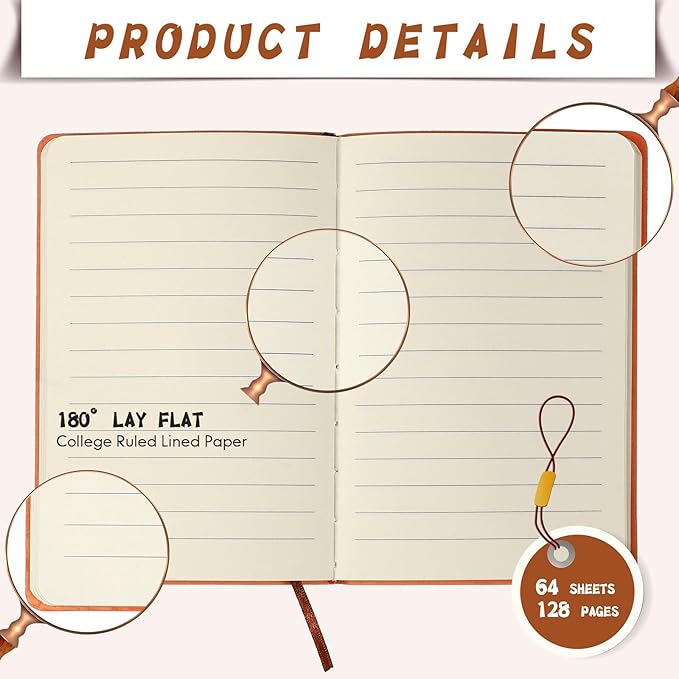 TaoBary 36 Pcs A6 PU Leather Journals Notebook Bulk Colorful Tree Life Lined Journal Soft Leather Cover Ruled Writing Notebook for Writing Office School Home Business 128 Pages (Fresh Color)