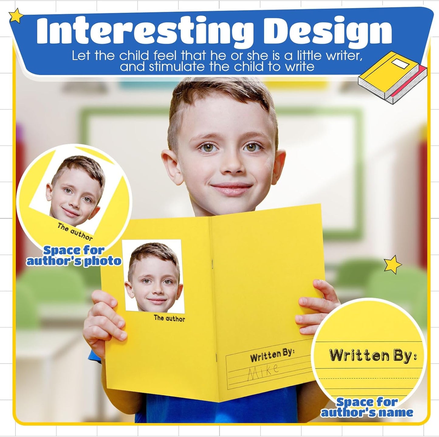 Henoyso 96 Pcs Primary Composition Notebook K-2 9 3/4 x 7 1/2 Inch Primary Journal, Back to School Supplies, Bulk Blank Writing Book for Kid to Write Draw Journal 60 Page Notebooks (Colorful)