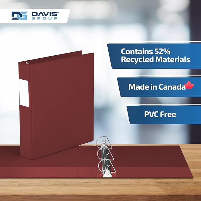 Premium Economy 6-Pack 3-Ring Binders for School or Office, D-Ring Binders, 1.5 Inch, Burgundy