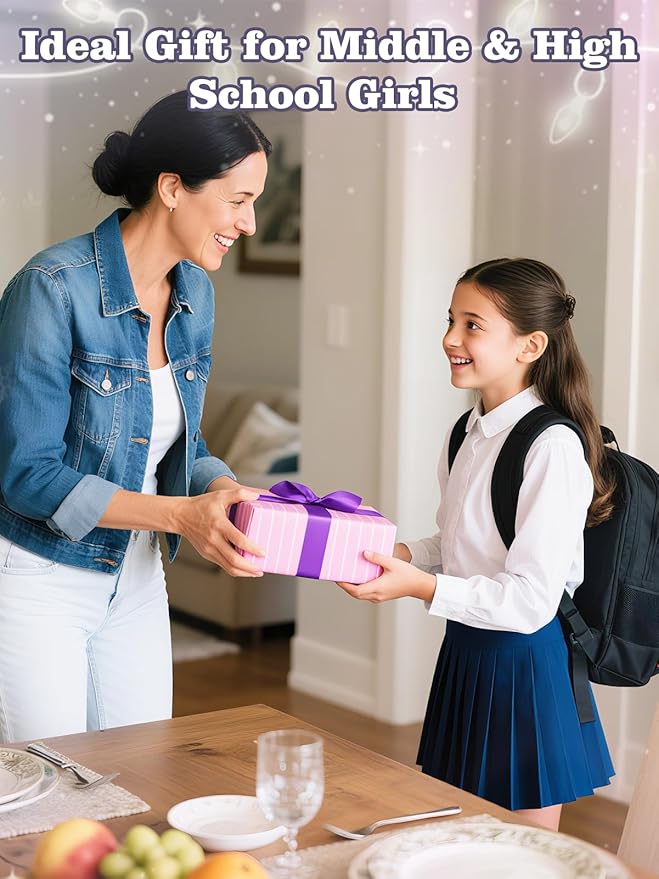 Large Capacity Pencil Case for Teens Girls - Cute Checkerboard Pencil Pouch with Zipper, Stationery Bag Box for Student Back to School Gifts, Purple