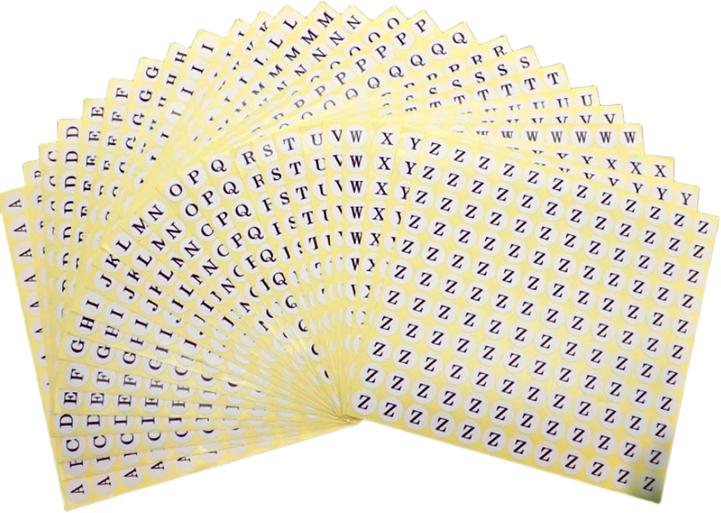 Small Alphabet Stickers, Letter Stickers, 26 Sheets A to Z Alphabet Sticker, Round Paper Self-Adhesive Peel and Stick Letter Labels