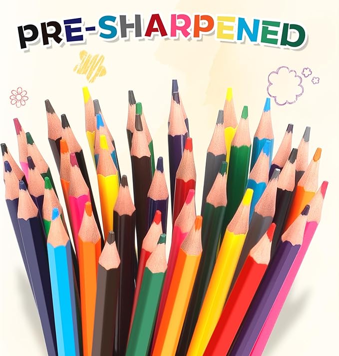 Colored Pencils Bulk, 12 Assorted Colors, 100 Packs Pre-sharpened Coloring Pencils Set for Kids and Adult, Teachers Essential Classroom Prizes, Back to School Supplies (1200)
