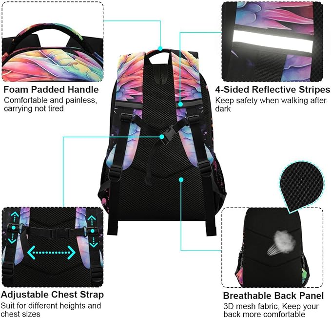 Lightning Dragon Watercolor Backpack for Boys Girls Elementary School Bag Kids Bookbag Travel Rucksack