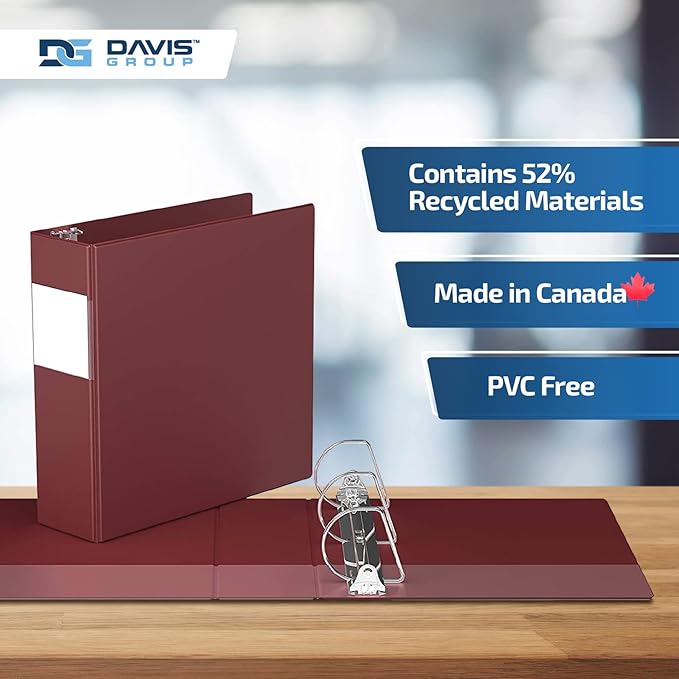 Premium Economy 6-Pack 3-Ring Binders for School or Office, D-Ring Binders, 3 Inch, Burgundy