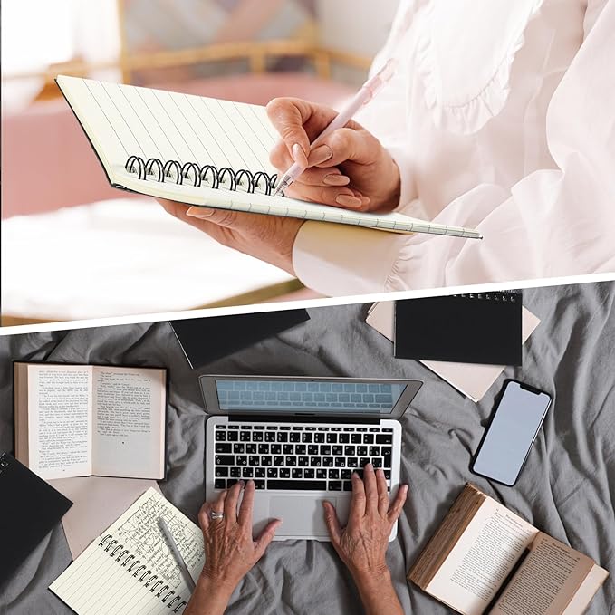 Jutom 4 Pcs Small Spiral Notebooks Memo Pads 3x5 Bulk Small Pocket Notebooks Mini Notepads with Lined Pages Mini Journals for Office Back to School Work Writing Supplies, 120 Pages (Black)