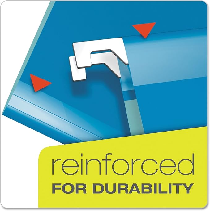 Pendaflex 04153X2 BLU Extra Capacity Reinforced Hanging Folders, 2", Legal Size, Blue, 1/5 Cut, 25/BX (4153x2 BLU)
