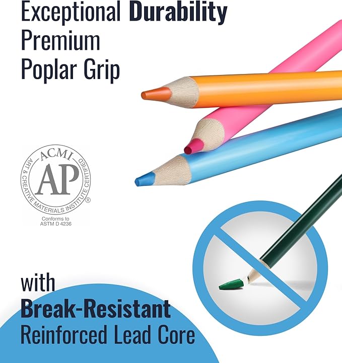 72 Pack Coloring Pencils, Colored Pencils for Adult Coloring Books with Soft Oil-Based Cores, Color Pencil Set for Sketching Blending Layering, Art Supplies for Kids Teens Adults Beginners Artists