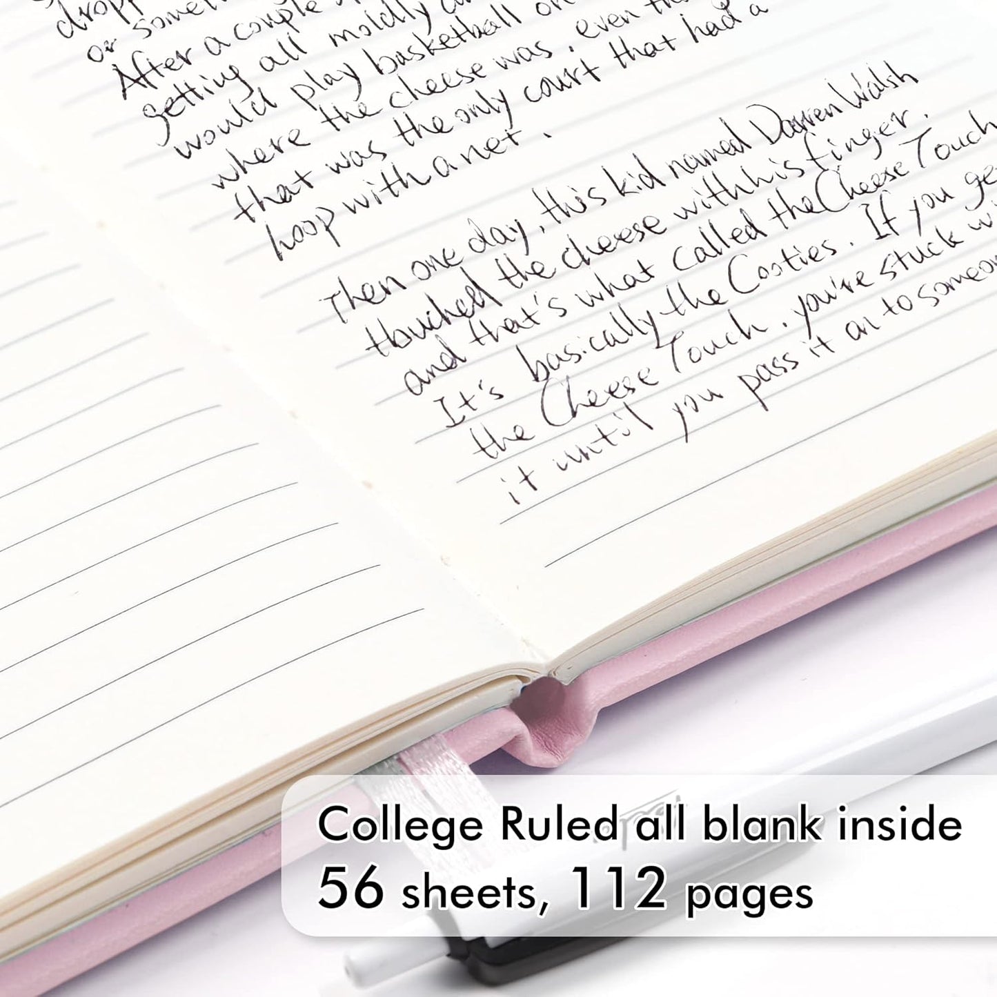 feela 3 Pack Pocket Small Notebook Journals, Mini Cute Memo Notepad Hardcover College Ruled Lined Journals with Pen Holder for Women Girls Office School, with 3 Black Pens, 3.5”x 5.5”, A6, Rose Pink