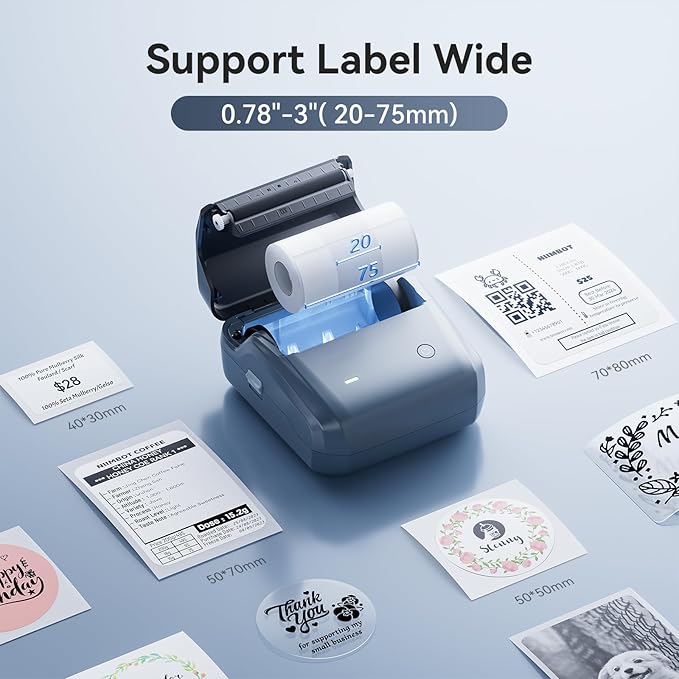 NIIMBOT B31 Label Maker Machine with Tape, 3 Inch Portable Label Printer for Barcode, Address, Logo, Tag Labeling, Thermal Sticker Maker Compatible with Smartphones & PC, Dark Blue