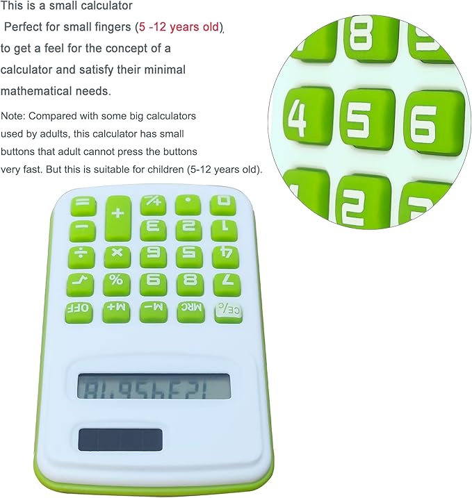 Basic Calculator 8 Digit Silicone Button Desktop Calculator (4 Colors, Set of 8) (B, Pack of 8)