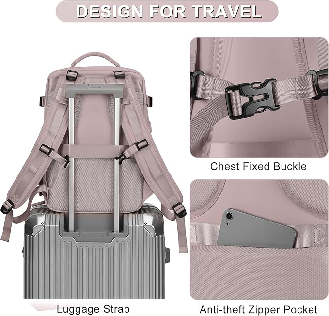 Large Travel Backpack For Women Men Airline Approved Carry On Backpack Flight Approved Waterproof Sports Backpack Casual Daypack Hiking Backpack