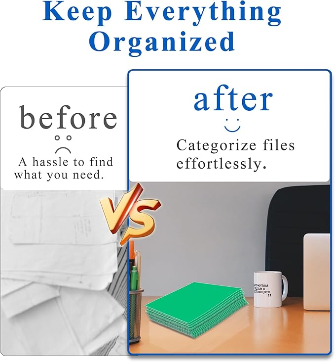 Zzrywuty 100 Packs Paper Folders with Pockets for Students,Businessmen and Office Workers,Letter Size,Two Pocket Folders with Card Slot for Office,Business,School Supplies (Green)