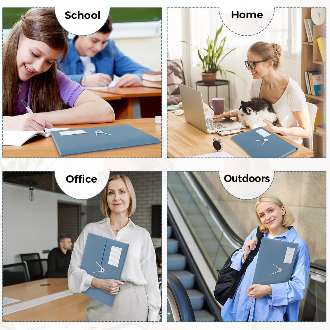 SKYDUE Expanding File Folder, Accordion File Organizer with 13 Pockets for A4/Letter Sized Paper, Accordion Folder with Labels - Document Receipt Organizer for Office, School, Home