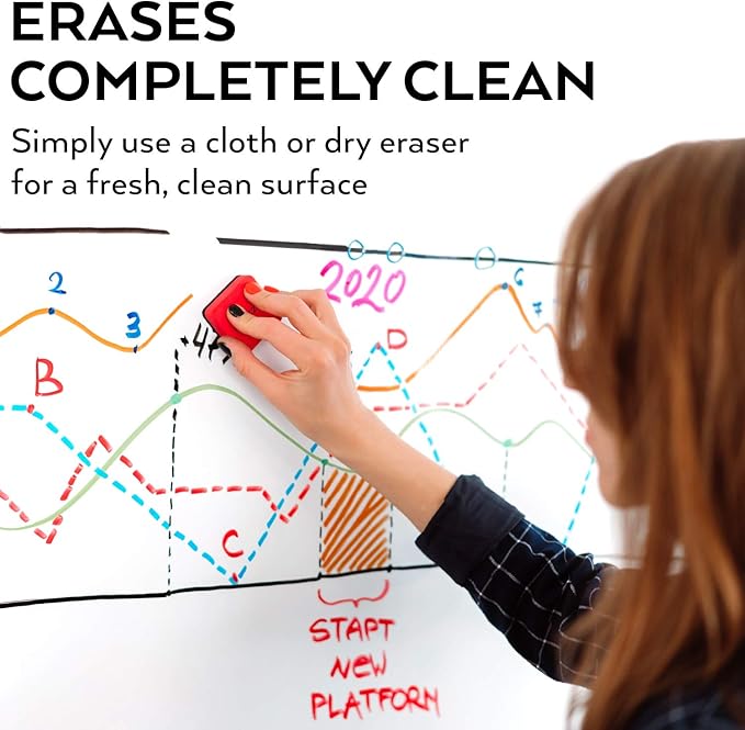 ARTEZA Dry Erase Markers Pack of 53, Chisel Tip, 12 Assorted Colors with Low-Odor Ink, Whiteboard Pens