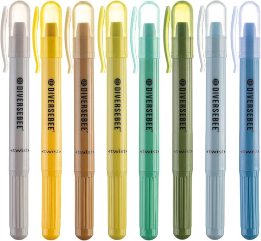 DIVERSEBEE Bible Highlighters and Pens No Bleed, 8 Pack Assorted Colors Gel Highlighters Set, Cute Bible Markers Study Journaling School Supplies and Accessories (Oasis)
