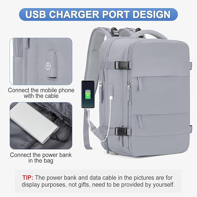 Expandable Backpack For Traveling On Airplane Carry On Backpack Flight Approved Personal Item Travel Backpack For Women Men Airline Approved Gym Bag With Shoe Compartment Travel Weekender Bag