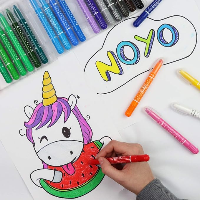 DOODLE HOG Washable Crayons 36 Colors, Kids and Toddler Crayons, Watercolor, Non Toxic, 3 in 1, for Kids Ages 4-8