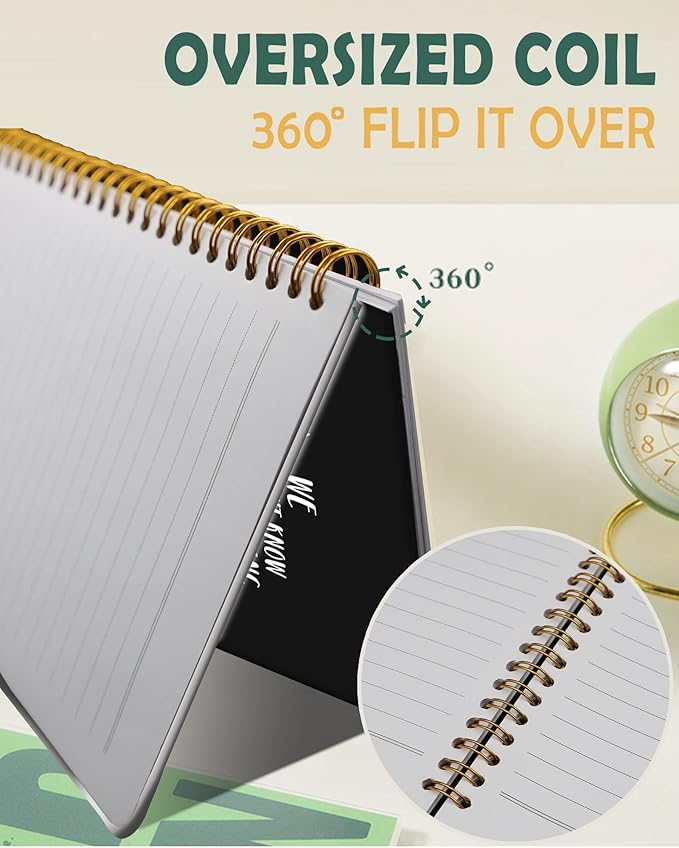 Ruled Spiral Writing Notebook,A5 Hardcover Lined College Journal for Women Lady Girl,Strong Twin-Wire Binding with Premium Paper,8.4" X 6",Perfect for School,Office,Home Gifts(Sunflower Breast Cancer)