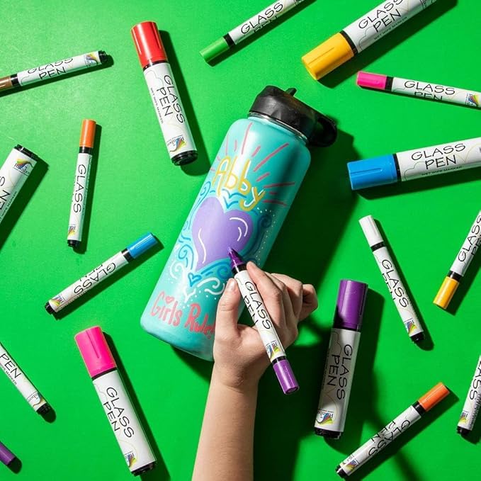 Glass Pen Window Marker: Liquid Chalk Pens for Glass, Whiteboard Markers with Washable Paint - Graduation, Car Windows, Mirror Pen, Storefront, Wedding, Parade, Party & Holiday (5 Pens - Fine Tip)