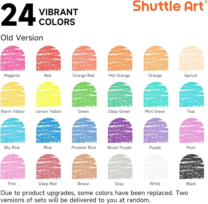 Shuttle Art Crayons Bulk Set - 24 Boxes of 24 Assorted Colors, 576 Count Durable & Non-Toxic Teacher-Quality Crayons, School Supplies bulk For Family Class Party Favors