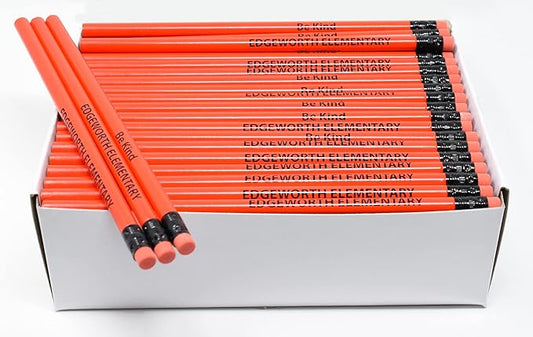 Pencil Guy Promotional Personalized Imprinted Neon Round Pencils- 500 per box