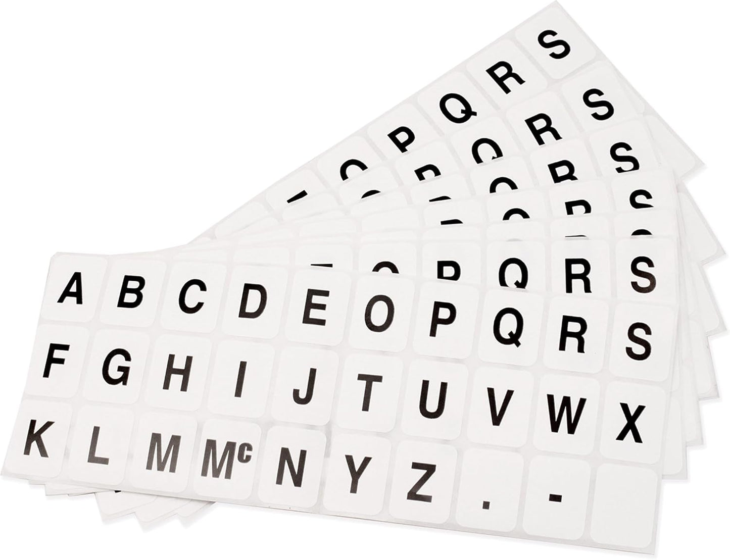 ChromaLabel 1 x 3/4 inch Alphabet Stickers, 10 Sheets/Pack, White