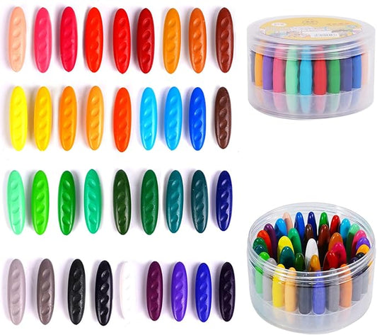 peanut crayons - washable crayon for toddlers 1-3 & kids ages 4-8, safe & non-toxic toddler crayons, perfect for creative play (36)