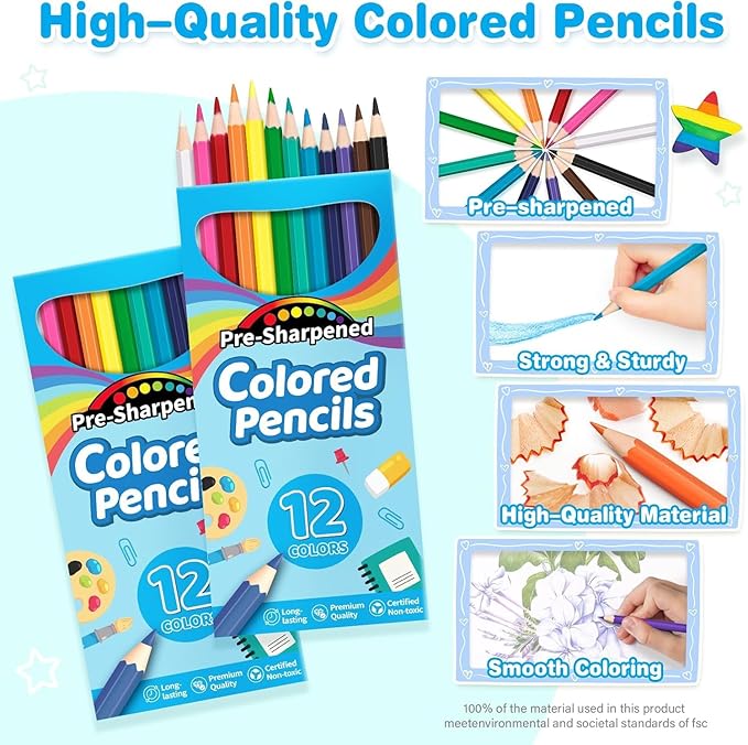 Jumlys 864 Count Colored Pencils Bulk, 72 Packs Pre-sharpened Coloring Pencils for Kids in 12 Colors, Bulk School Supplies for Teachers, Ideal Back to School Supplies & Classroom Prizes