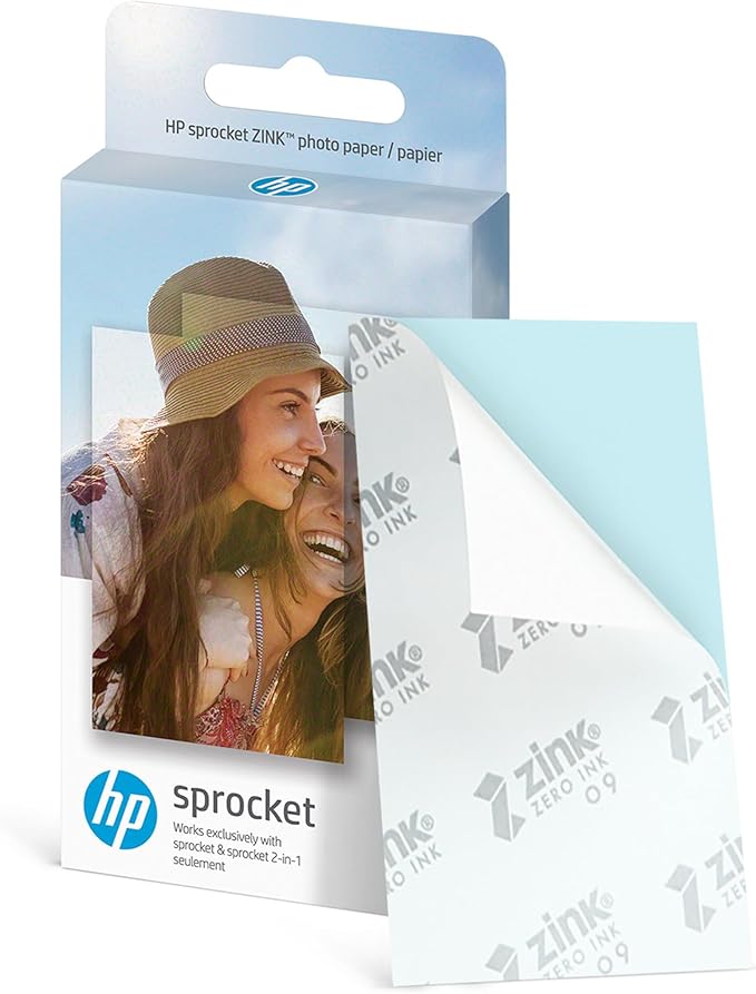 HP Sprocket Portable 2x3 Instant Color Photo Printer (Luna Pearl) Starter Bundle