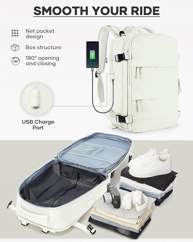 coofay Vacuum Backpack Travel with Pump Vacpack Travel Backpack with Vacuum System Compression Backpacks
