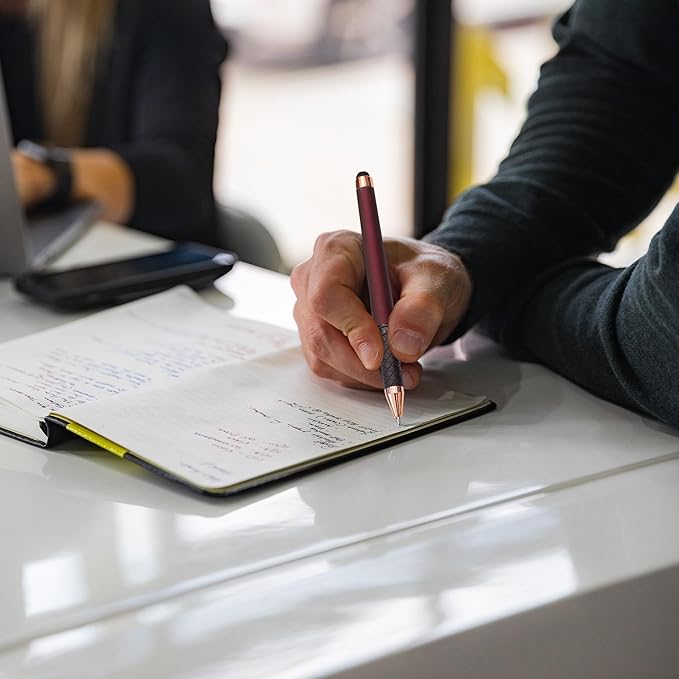 Linbsunne Black Gel Pens 0.7mm Medium Point Pen Office Pens 2-in-1 Stylus Pens for Touch Screens Gel Ink Rollerball Pens for Writing (18 Pack-red)