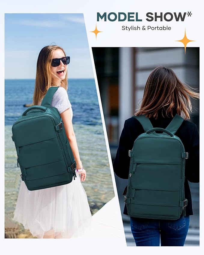 coofay Travel Backpack Carry on Flight Approved Mochila De Viaje Carry on Backpack for Airplanes Spirit Airlines Personal Item Bag 18x14x8 Inches Travel Bag Traveling Backpack for Women Men